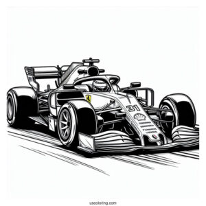 Ferrari F1 Coloring Page Car For Kids