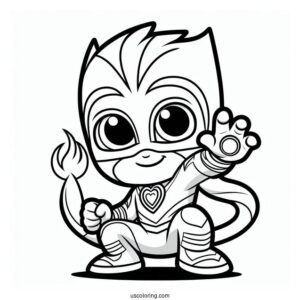 PJ Masks Coloring Page Of Simple PJ Mask Gekko For Kids