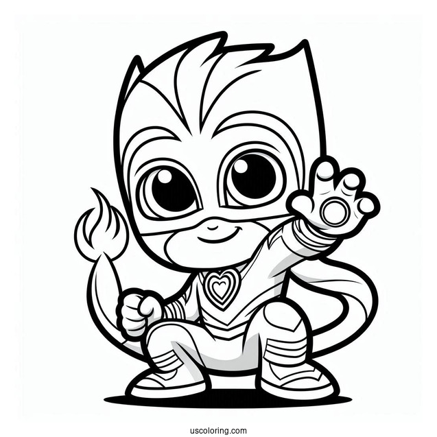 PJ Masks Coloring Page Of Simple PJ Mask Gekko For Kids