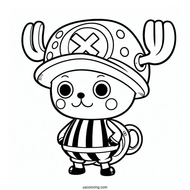 One Piece Coloring Page Of Tony Tony Chopper For Preschoolers