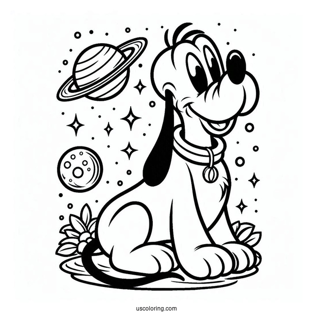 Easy Pluto Coloring Page For Kids