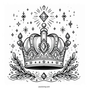Bejeweled Crown Coloring Page In Winter Castle
