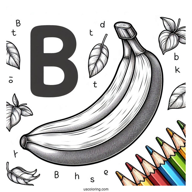 Banana Learning Template With Letter B