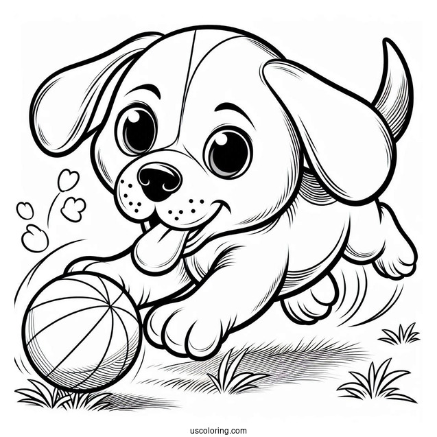 Beagle Chasing Ball To Color