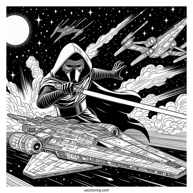 Kylo Ren Fighting In Starship