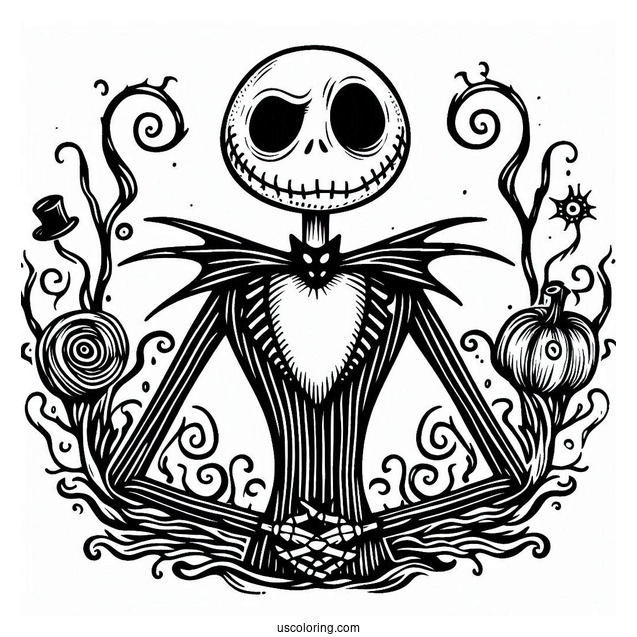 Creepy Jack Skellington Coloring In