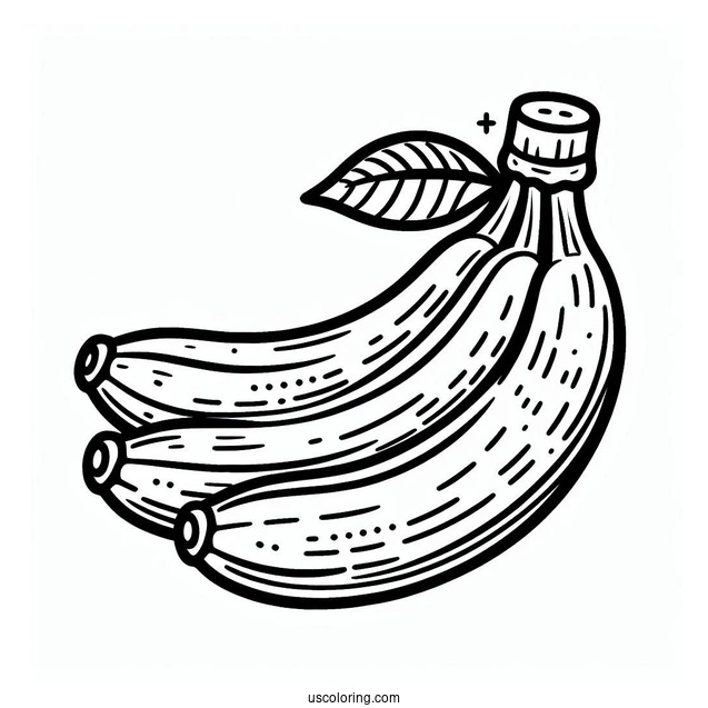 Easy Outline Of Banana For Preschoolers To Color