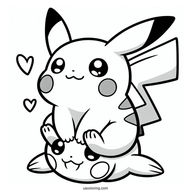 Playful Pikachu Coloring In