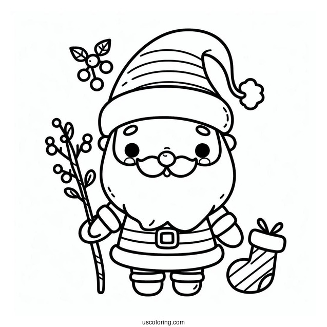 Easy Outline Of Santa To Color For Toddlers