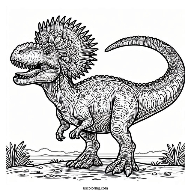 Dinosaur Coloring Page Of Dangerous Cryolophosaurus