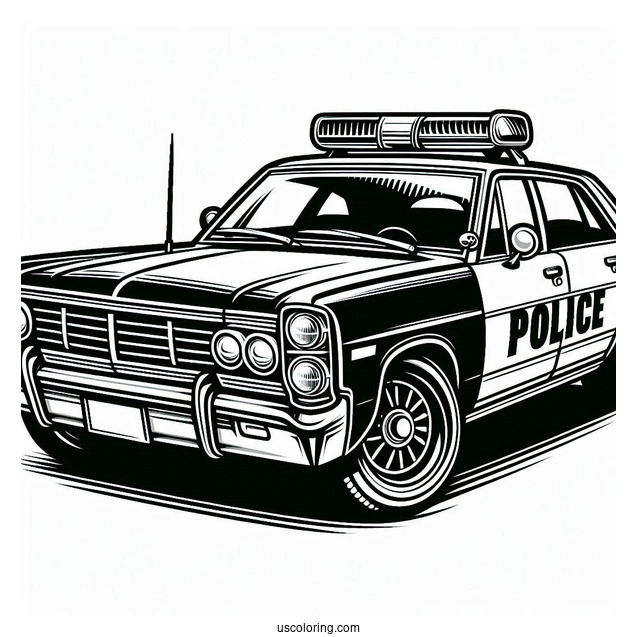 US Police Car Coloring Page