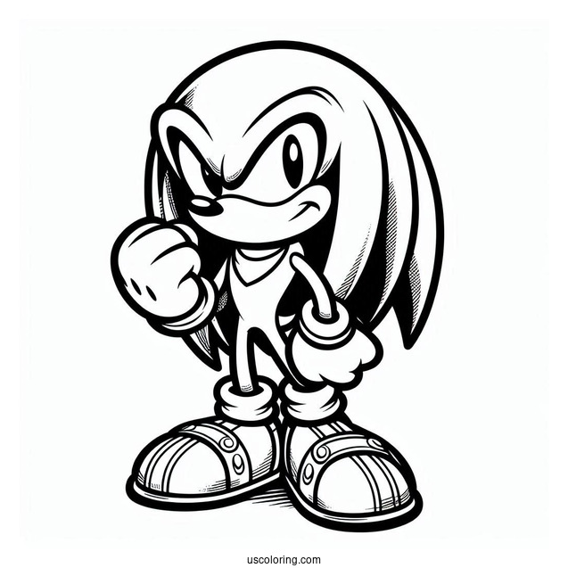 Knuckles From Sonic Coloring Sheet