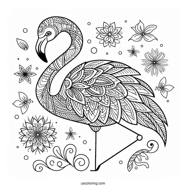 Mandala Flamingo To Color For Relaxation
