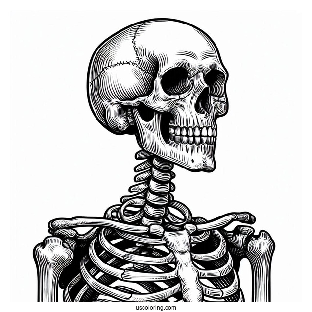 Realistic Adult Skeleton Coloring Page