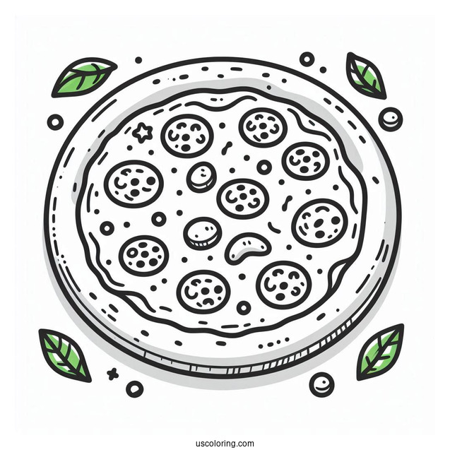 Easy Outline Of a Pizza To Color For Preschoolers
