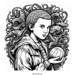 Coloring Page Of Vecna From Stranger Things