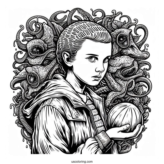 Coloring Page Of Vecna From Stranger Things