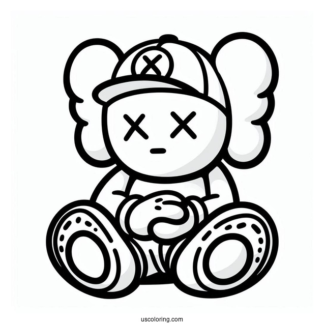 KAWS Coloring Page Dissected Companion