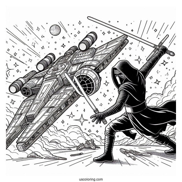 Kylo Ren Fighting In Starship