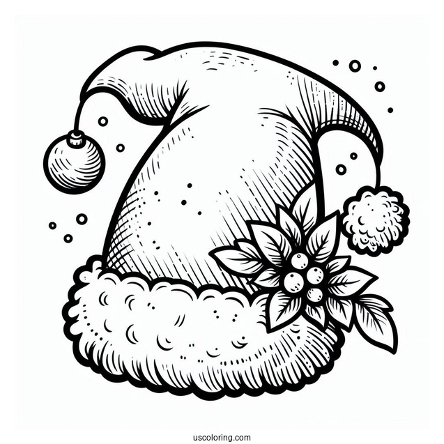 Santas Hat Coloring Page