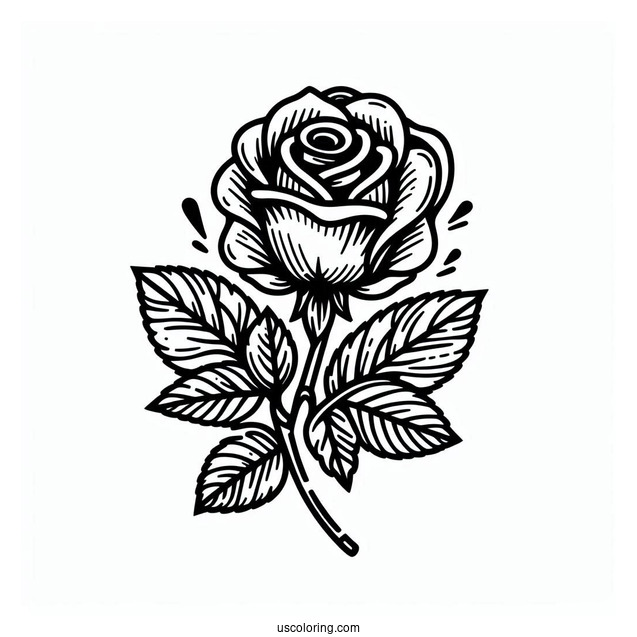 Simple Single Rose To Color