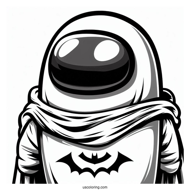 Among Us Batman Coloring Page For Kids