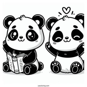 Adorable Cartoon Panda Coloring Sheet