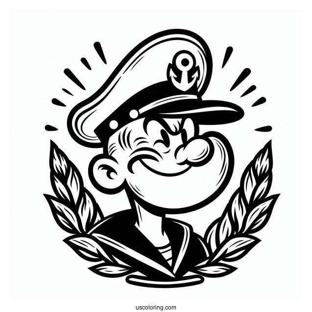 Popeye Coloring Page Inside Helm