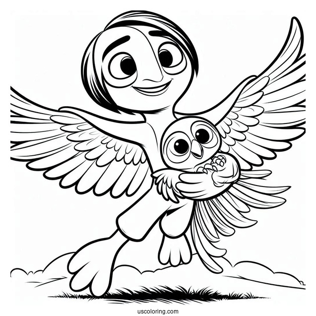 Rio Coloring Page Of Tulio Holding Rafael For Kids