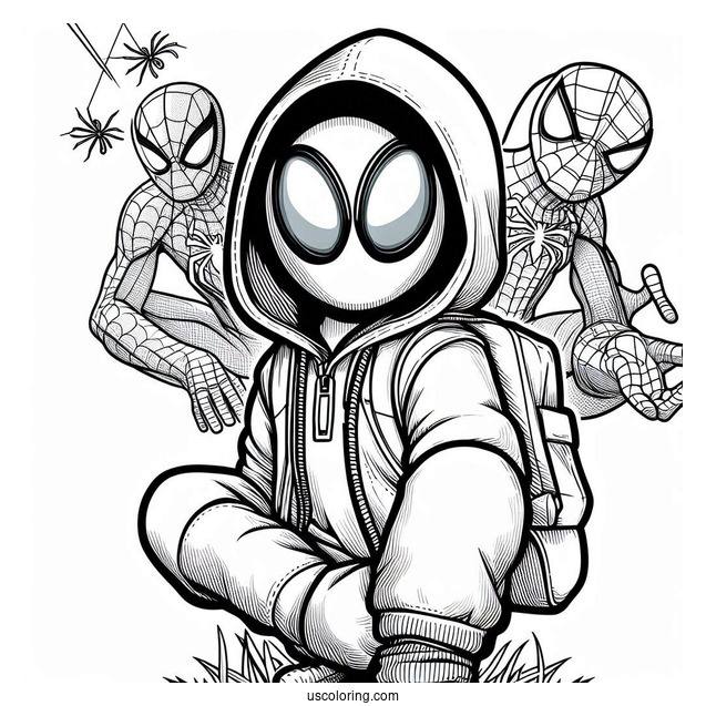 Among Us Spider-Man Coloring Picture For Kids