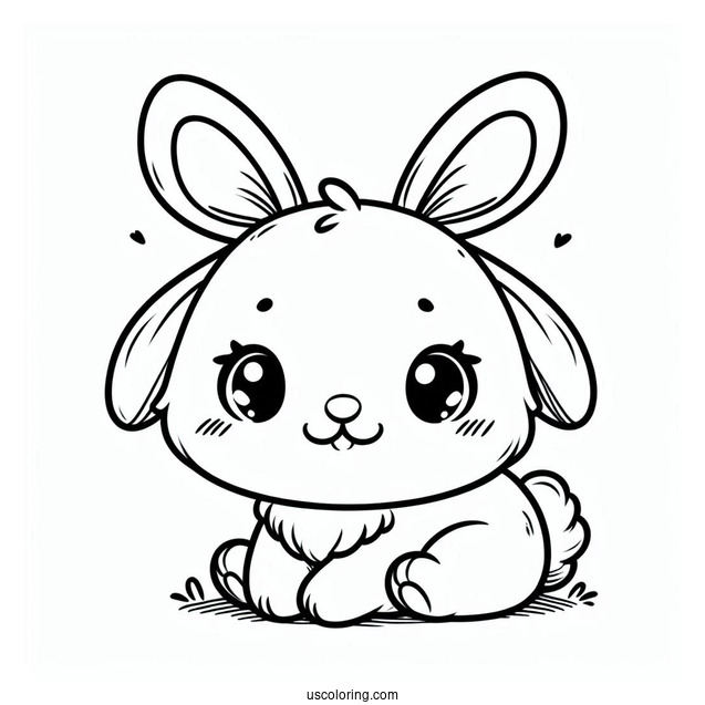 Baby Rabbit With Big Ears To Color