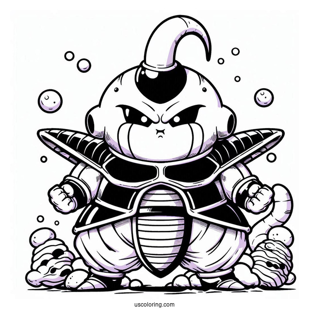 Dragon Ball Z Coloring Page Of Majin Buu’s Servant Babidi’s Minion Yakon