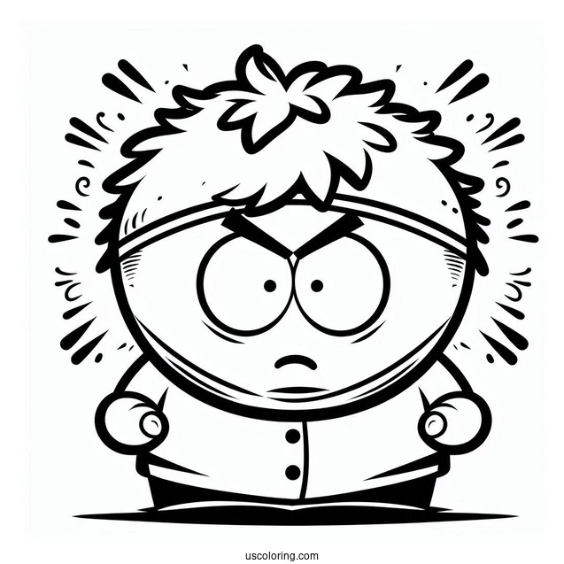 South Park Coloring Page Of Angry Eric Cartman