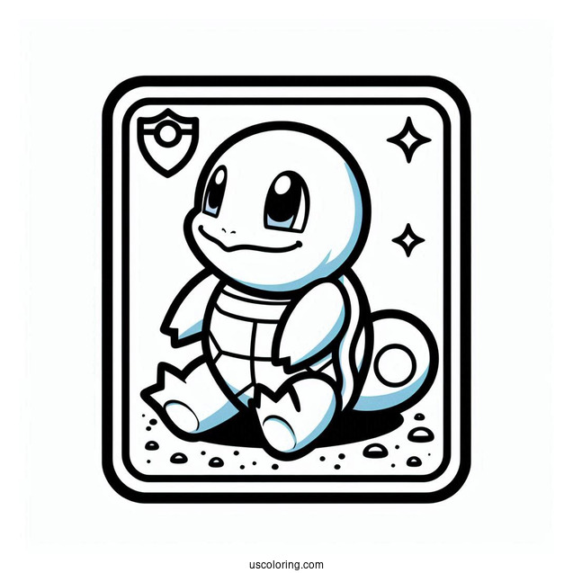 Squirtle Coloring Page Of Shell Shield Pokemon Card