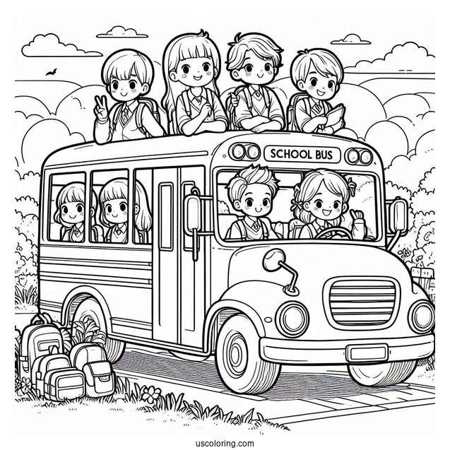 Students On School Bus