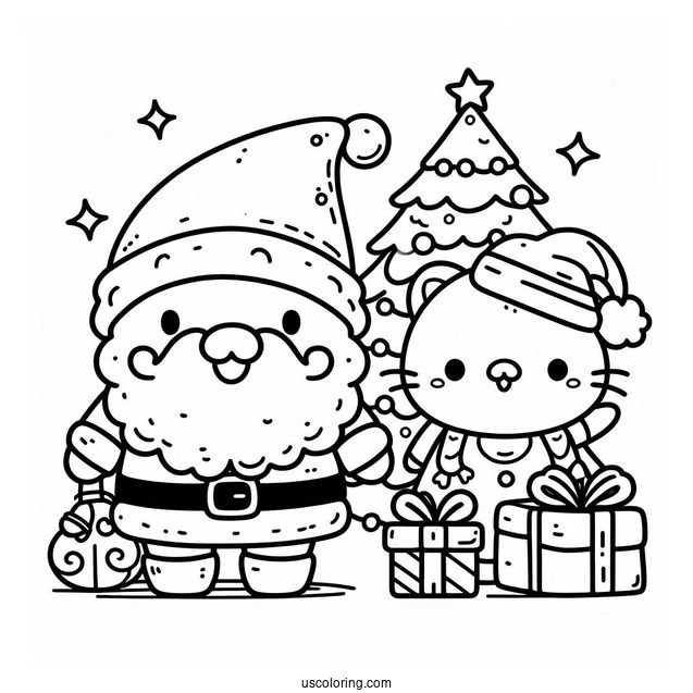 Easy Outline Of Santa To Color For Toddlers