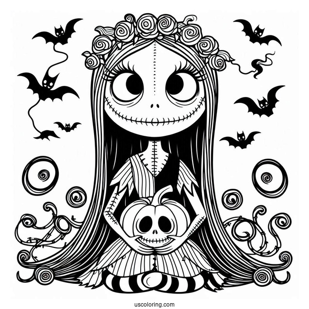 Halloween Coloring Page Of Sally