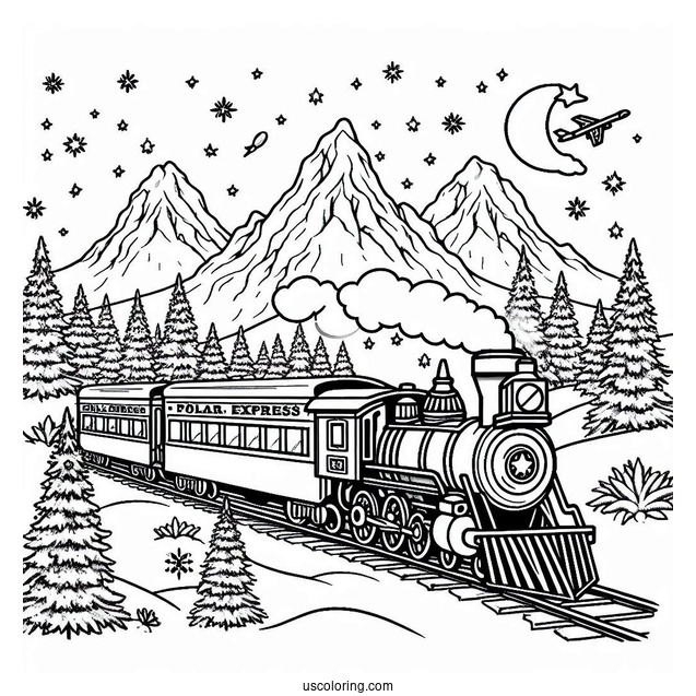 Polar Express Coloring Page Of Train Ticket