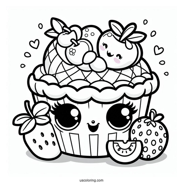 Happy Fifi Fruit Tart Shopkins Coloring In