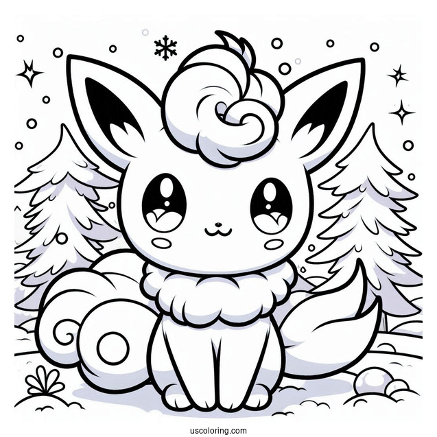 Kawaii Alolan Vulpix In The Snow