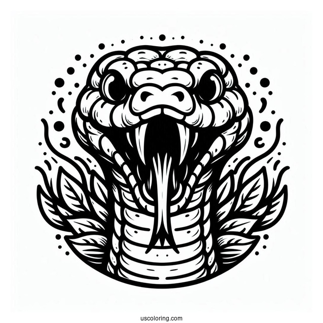 Close Up Of Snake With Fangs Out