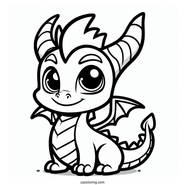 Curious Sypro Coloring Page Outline For Kids