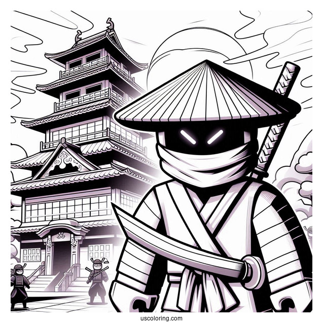 Roblox Neon Ninja In Front Of Japanese Castle