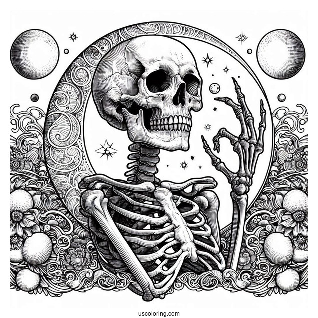 Realistic Adult Skeleton Coloring Page