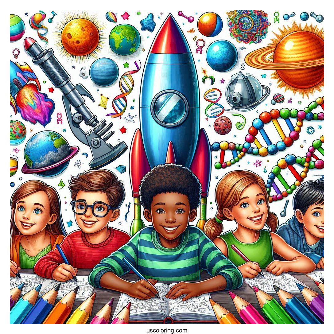 Science Coloring Pages Featured Image