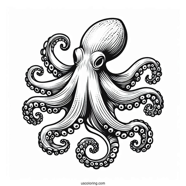 Pacific Octopus Coloring Page