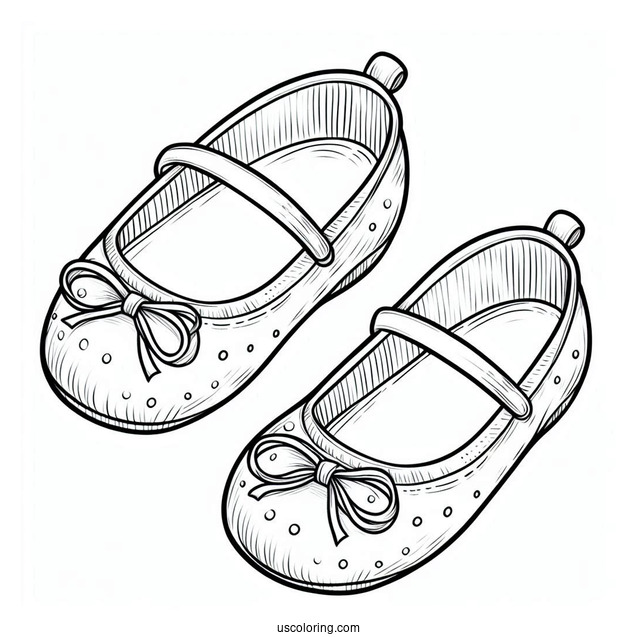 Girl_s Ballet Flats To Color For Preschoolers