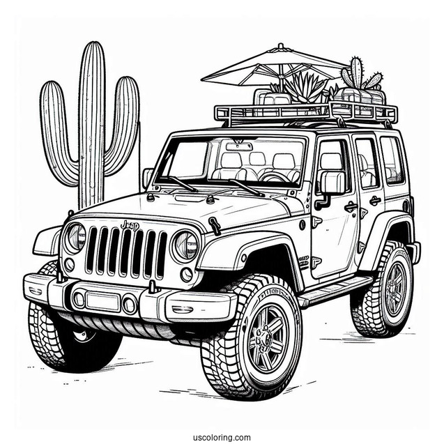 Jeep Wrangler Coloring Page For Kids