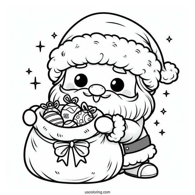 Santa_s Sack Of Toys To Color