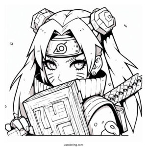 Minecraft Naruto Coloring Page For Kids